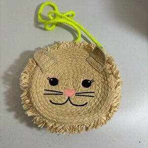🛍️3/$30‎ kids’s/women’s straw round lion crossover bag